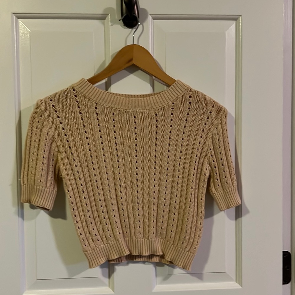 Vici knit cream crop top